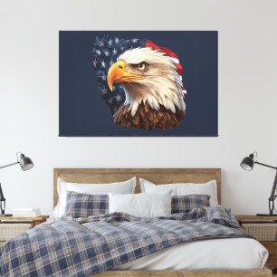 American Flag Bald Eagle Leinwanddruck
