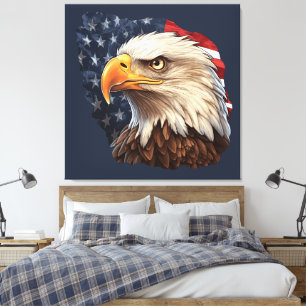 American Flag Bald Eagle Leinwanddruck