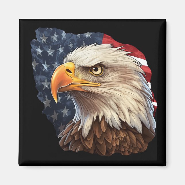 American Flag Bald Eagle Magnet (Vorne)