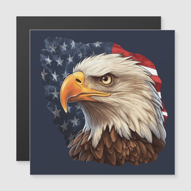 American Flag Bald Eagle Magnet (Vorne/Hinten)