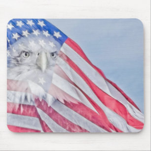 American Flag & Bald Eagle ~ Maus Pad Mousepad