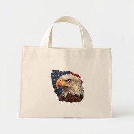 American Flag Bald Eagle Mini Stoffbeutel