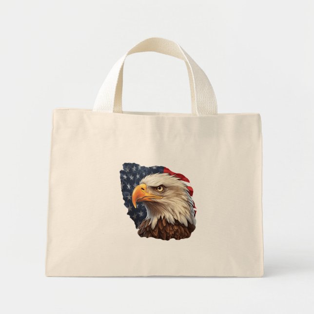 American Flag Bald Eagle Mini Stoffbeutel (Vorne)