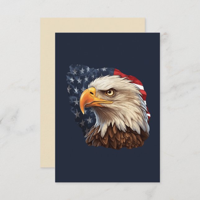 American Flag Bald Eagle Mitteilungskarte (Vorne/Hinten)