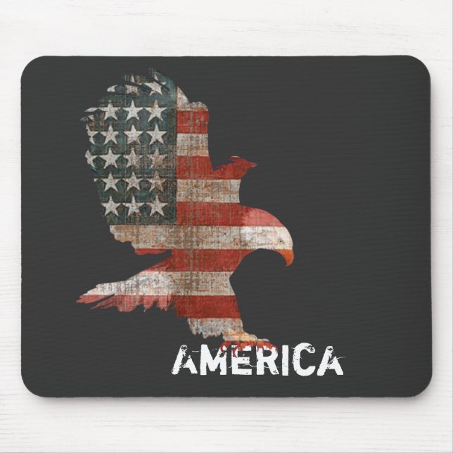 American Flag Bald Eagle Mousepad (Vorne)