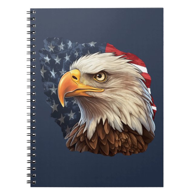 American Flag Bald Eagle Notizblock (Vorderseite)