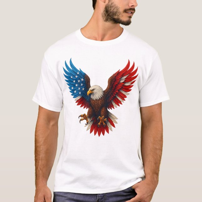 American Flag Bald Eagle Patriotic Eagle T-Shirt (Vorderseite)