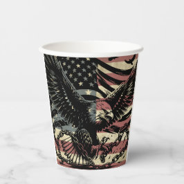 American Flag Bald Eagle Patriotic Pappbecher