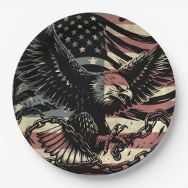American Flag Bald Eagle Patriotic Pappteller