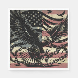 American Flag Bald Eagle Patriotic Serviette