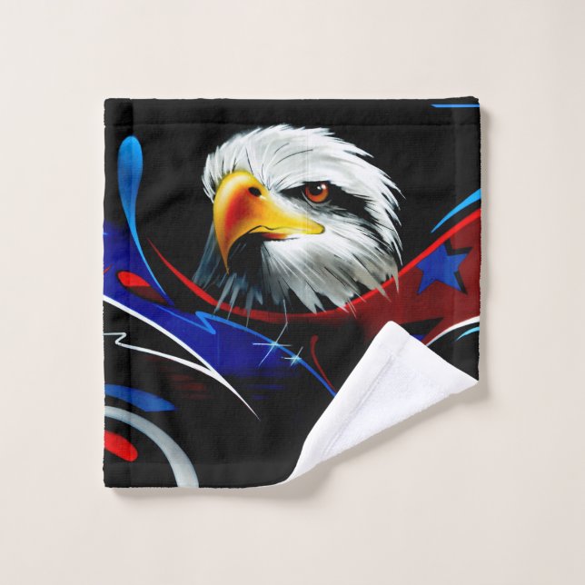 American flag, bald eagle, patriotic, USA, red whi Waschlappen (Waschlappen)