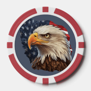 American Flag Bald Eagle Pokerchips