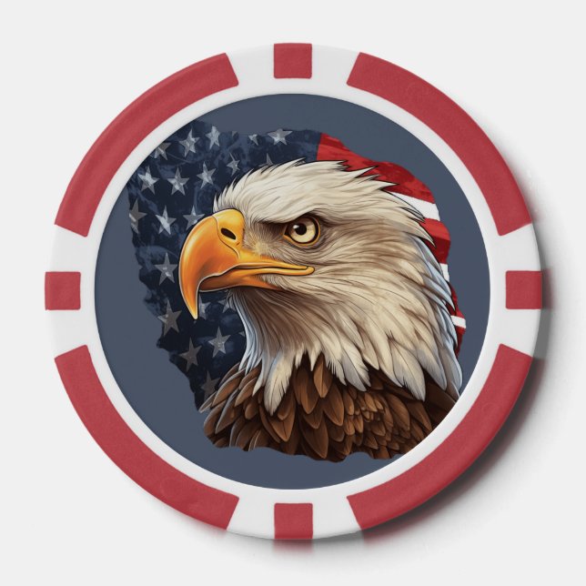 American Flag Bald Eagle Pokerchips (Vorderseite)