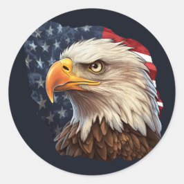 American Flag Bald Eagle Runder Aufkleber