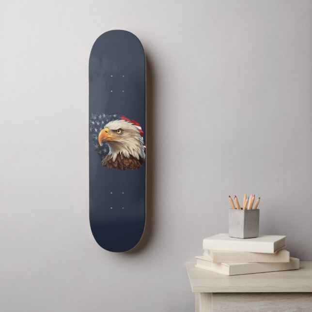 American Flag Bald Eagle Skateboard (Wandkunst)