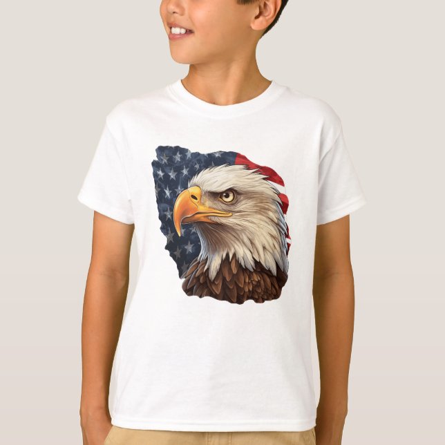 American Flag Bald Eagle T-Shirt (Vorderseite)