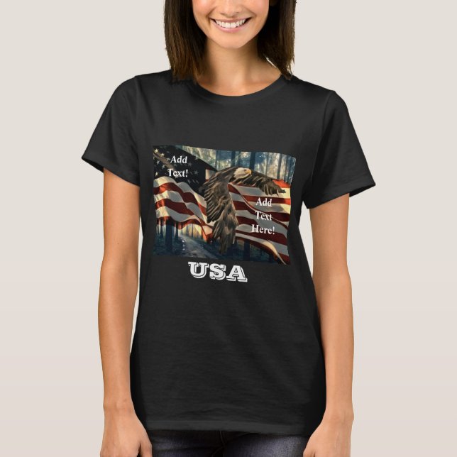 American Flag Bald Eagle T-Shirt (Vorderseite)