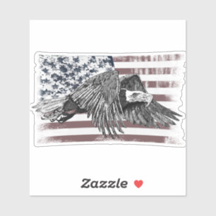 American Flag Bald Eagle USA Aufkleber
