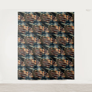American Flag Bald Eagle Wandteppich