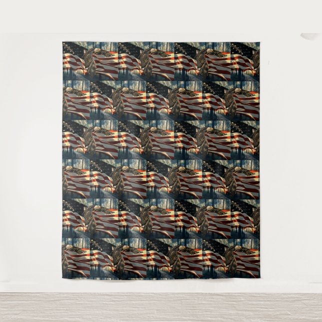 American Flag Bald Eagle Wandteppich (Vorderseite)