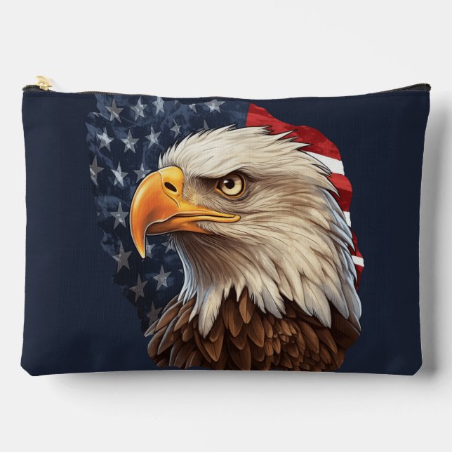 American Flag Bald Eagle Zubehörtasche (Vorderseite)