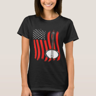 American Flag Banjo T-Shirt