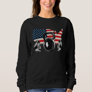 American Flag Barbell 2 Sweatshirt