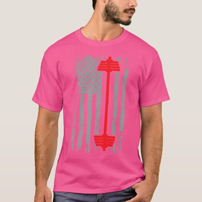 American Flag Barbell T-Shirt (Vorderseite)