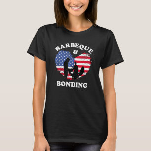 American Flag Barbeque und Bonding 4. Juli Fett T-Shirt