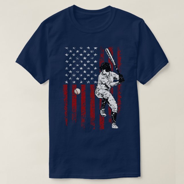 American Flag Baseball 4. Juli T-Shirt (Design vorne)