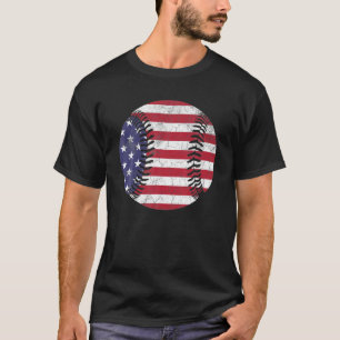 American Flag Baseball Ball 4. Juli USA Flagge T-Shirt