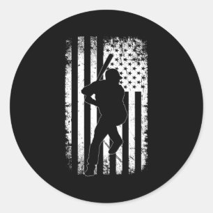 American Flag Baseball Baseball Runder Aufkleber