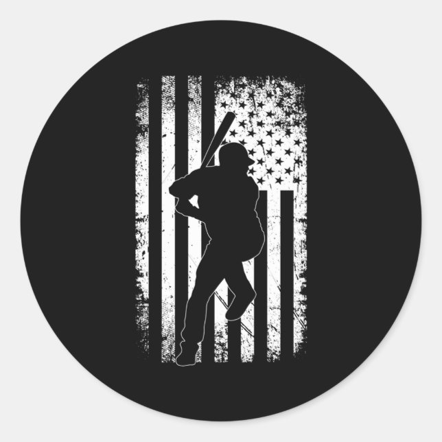 American Flag Baseball Baseball Runder Aufkleber (Vorderseite)