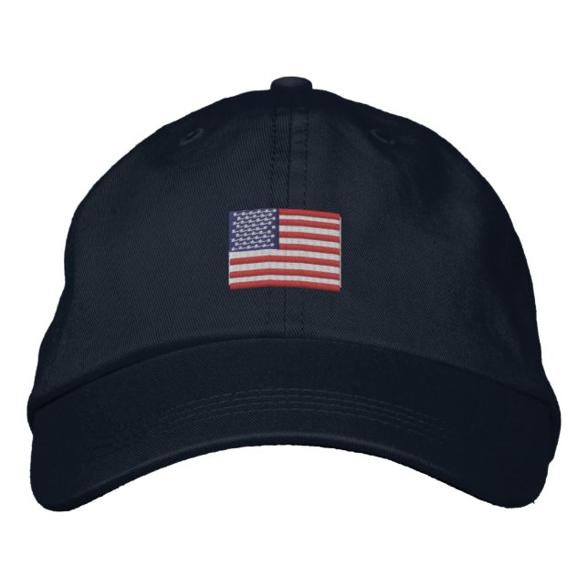 American Flag Baseball Bestickte Baseballkappe (Vorderseite)