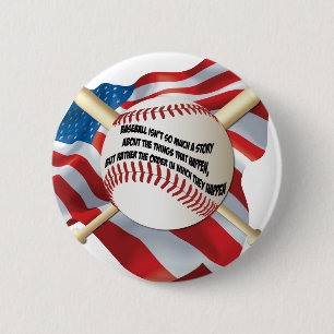 American Flag Baseball Button