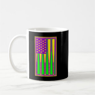 American Flag Baseball Mardi Gras Carnival Masquer Kaffeetasse