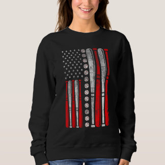 American Flag Baseball Red White Blue 4th Of July Sweatshirt