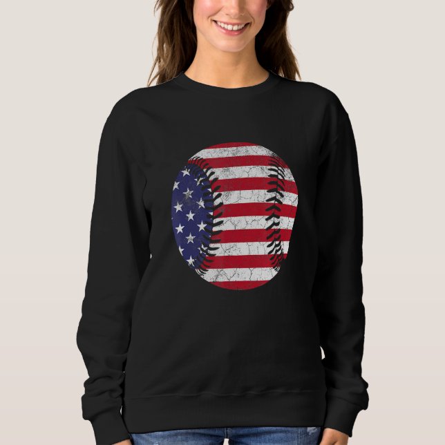 American Flag Baseball T Shirt July 4th USA Men Wo (Vorderseite)