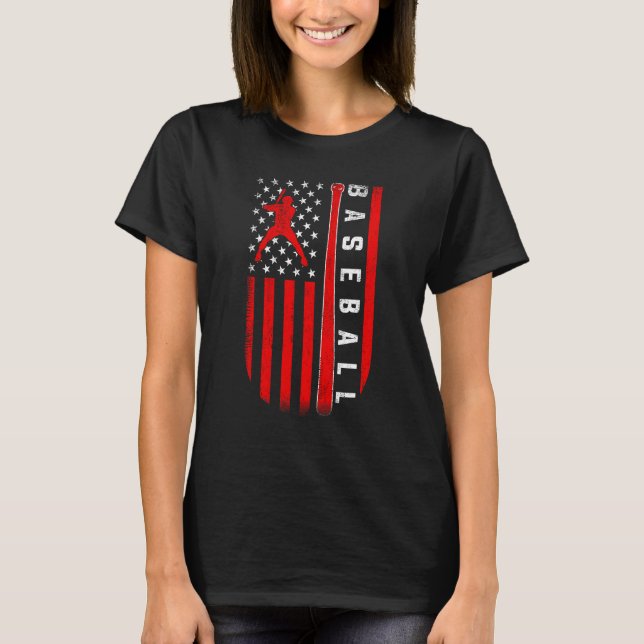 American Flag Baseball Team for Men Boys Girls Wo T-Shirt (Vorderseite)