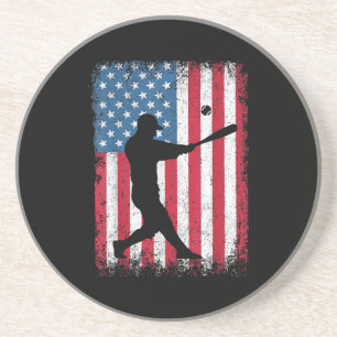 American Flag Baseball Team Geschenk für Men Boys  Getränkeuntersetzer