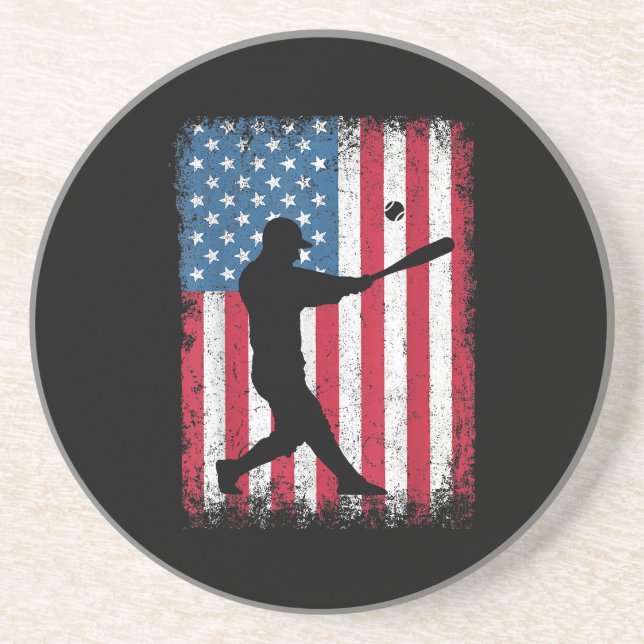 American Flag Baseball Team Geschenk für Men Boys  Getränkeuntersetzer (Vorne)