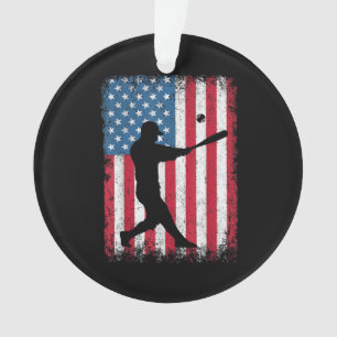 American Flag Baseball Team Geschenk für Men Boys Ornament