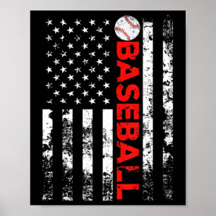 American Flag Baseball Team Geschenk Poster