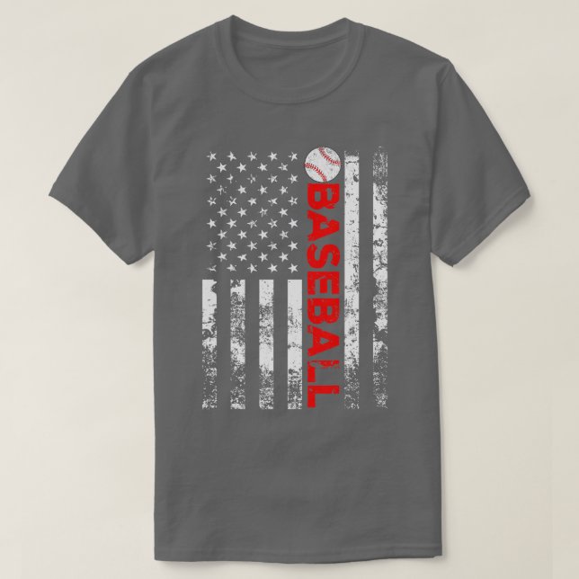 American Flag Baseball Team Geschenk T-Shirt (Design vorne)