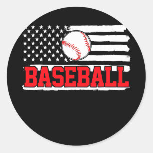 American Flag Baseball Team Geschenke Runder Aufkleber