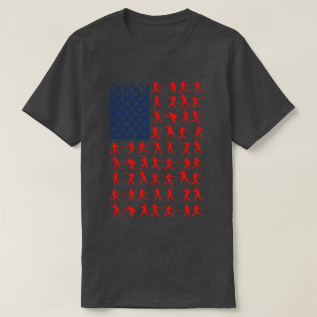 American Flag Baseball Team Gifts  T-Shirt (Design vorne)