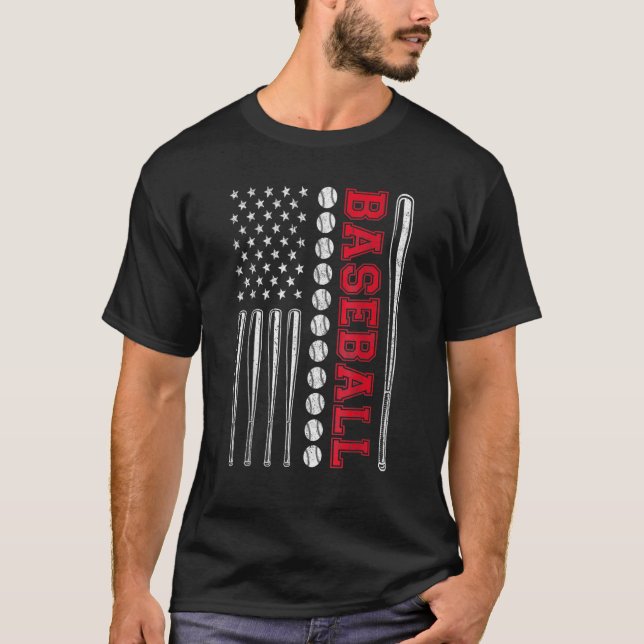 American Flag Baseball Team Männer Jungs Kinder Mä T-Shirt (Vorderseite)