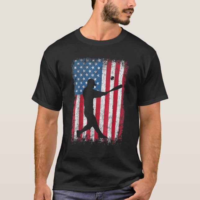 American Flag Baseball Team Männer Jungs Kinder Mä T-Shirt (Vorderseite)
