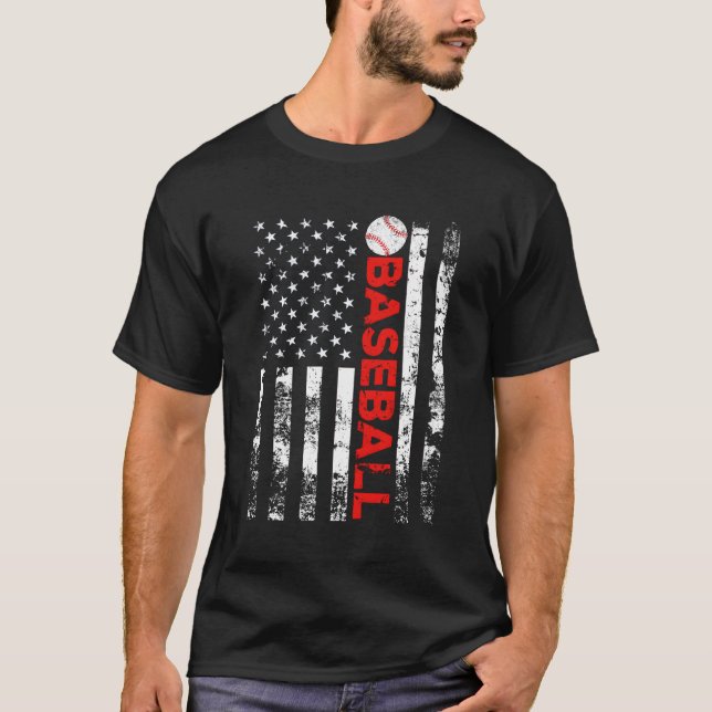 American Flag Baseball Team T-Shirt (Vorderseite)