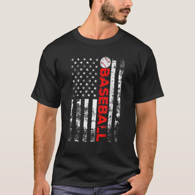 American Flag Baseball Team T-Shirt (Vorderseite)